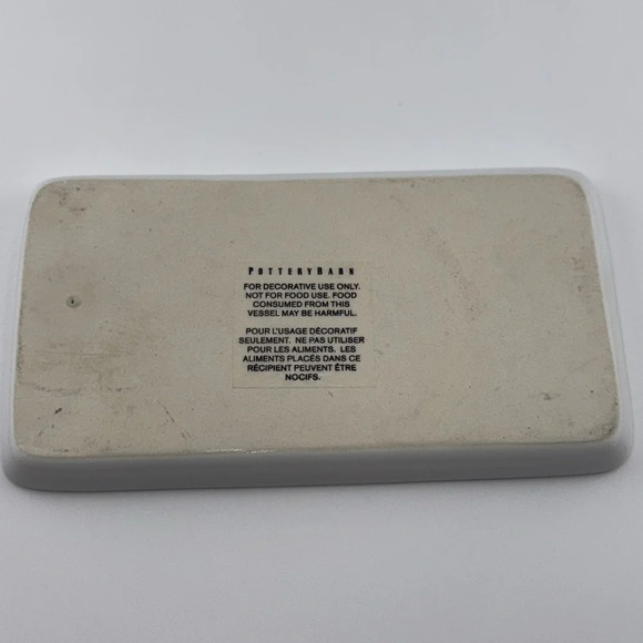 POTTERY BARN White/Gold Trinket Catchall Tray Home Accents/Decor LOL 3x5.25 - Picture 3 of 6